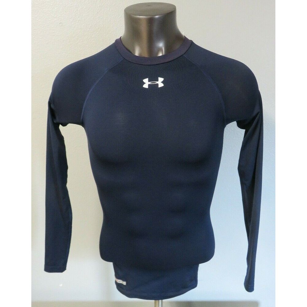UNDER ARMOUR COMPRESSSION SIZE S BLUE LONG SLEEVE POLYESTER BASE LAYER